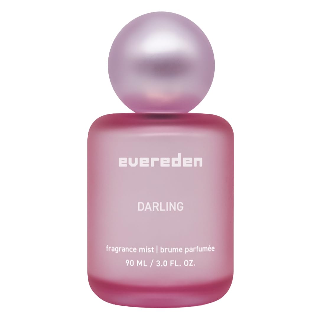 Evereden Fragrance Hair and Body Mist - Darling: Clean and Vegan Collectible Hair and Body Spray for Teen Girls - Amplify Your Self Expression with Iconic Scents in Aesthetic Bottles | Long-Lasting Strawberry, Rose & Vanilla Scent, Aesthetic Bottle, Clean