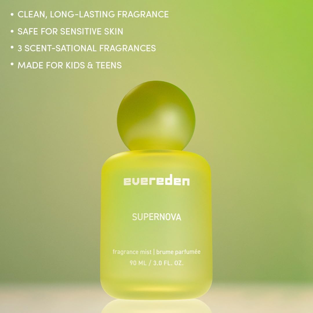 Evereden Fragrance Hair and Body Mist - Darling: Clean and Vegan Collectible Hair and Body Spray for Teen Girls - Amplify Your Self Expression with Iconic Scents in Aesthetic Bottles | Long-Lasting Strawberry, Rose & Vanilla Scent, Aesthetic Bottle, Clean