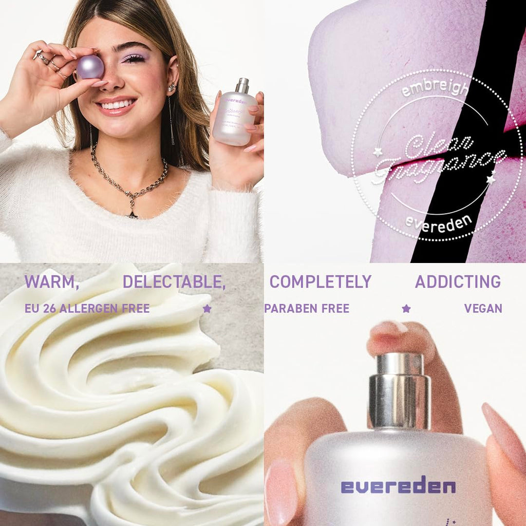 Evereden Fragrance Hair and Body Mist - Darling: Clean and Vegan Collectible Hair and Body Spray for Teen Girls - Amplify Your Self Expression with Iconic Scents in Aesthetic Bottles | Long-Lasting Strawberry, Rose & Vanilla Scent, Aesthetic Bottle, Clean