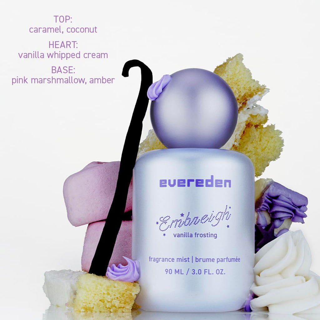 Evereden Fragrance Hair and Body Mist - Darling: Clean and Vegan Collectible Hair and Body Spray for Teen Girls - Amplify Your Self Expression with Iconic Scents in Aesthetic Bottles | Long-Lasting Strawberry, Rose & Vanilla Scent, Aesthetic Bottle, Clean