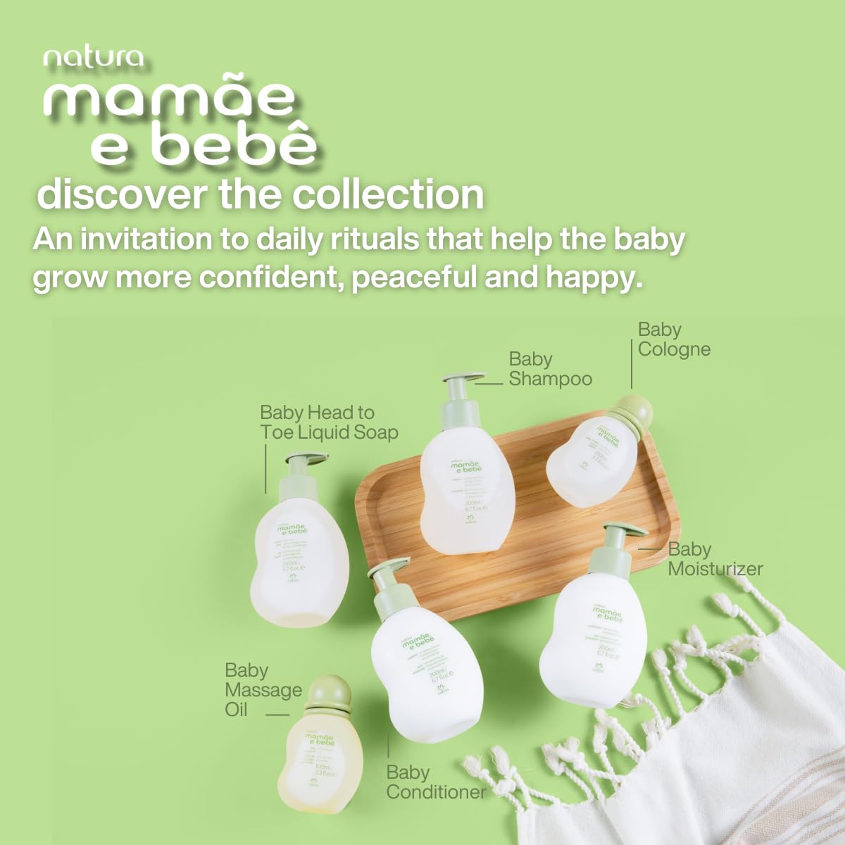 natura - Mamãe e Bebê Mom & Baby Cologne | Gentle Fresh Scent for Babies | Alcohol-Free, Hypoallergenic, Pediatrician Tested, Vegan & Safe Daily Use – 3.4 fl oz (100 ml)