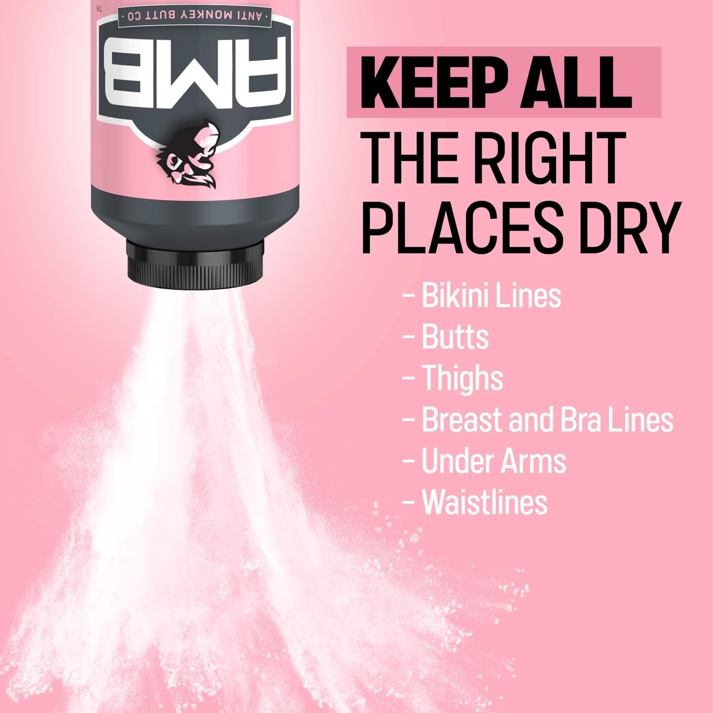 Anti Monkey Butt Body Powder for Women - Talc-Free Anti Chafing Powder for Sweat, Friction, & Itch Relief - Calamine Body Powder for Thigh Chafing, Skin Irritation, & Odor Control - 8 oz
