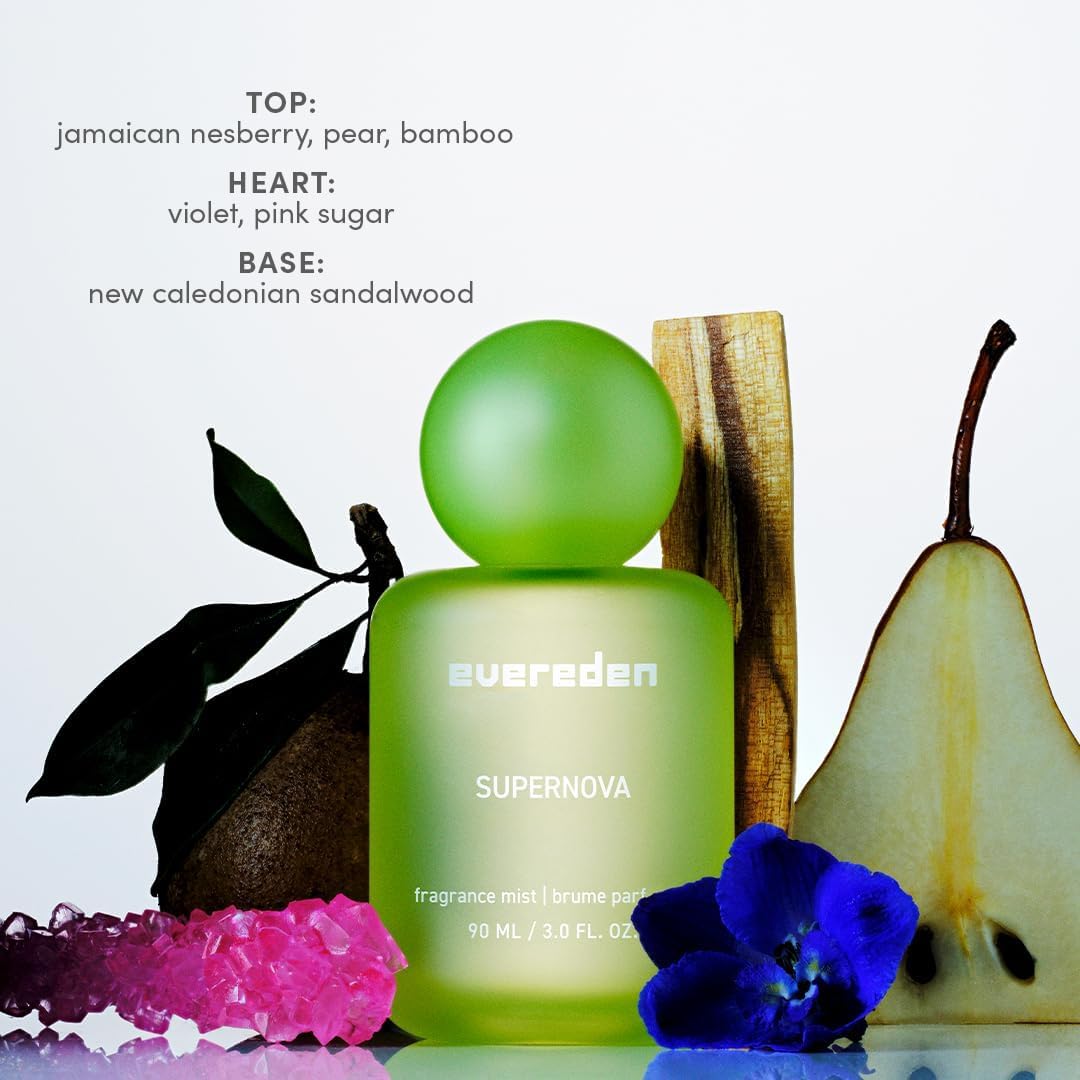 Evereden Fragrance Hair and Body Mist - Darling: Clean and Vegan Collectible Hair and Body Spray for Teen Girls - Amplify Your Self Expression with Iconic Scents in Aesthetic Bottles | Long-Lasting Strawberry, Rose & Vanilla Scent, Aesthetic Bottle, Clean