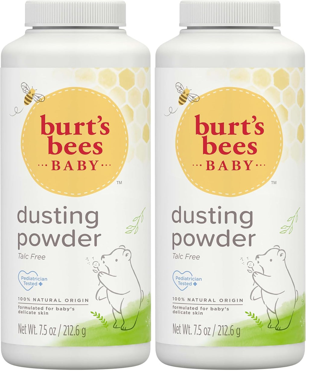 Burt's Bees Baby Dusting Powder,100% Natural Origin Baby Powder Talc-Free,7.5 oz. Bottle,(Pack of 2)