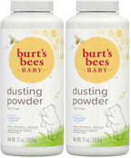 Burt's Bees Baby Dusting Powder,100% Natural Origin Baby Powder Talc-Free,7.5 oz. Bottle,(Pack of 2)
