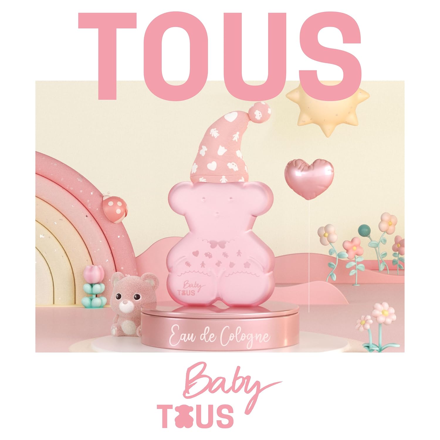 TOUS Baby Cologne for Boys and Girls. Fresh, Powdery Perfume, Gentle Scent for Babies & Toddlers. Ideal Baby Gift, 3.4 Fl Oz