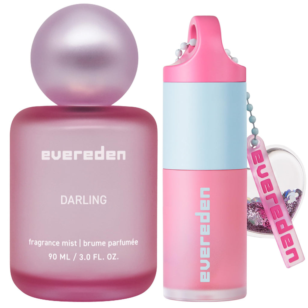 Evereden Fragrance Hair and Body Mist - Darling: Clean and Vegan Collectible Hair and Body Spray for Teen Girls - Amplify Your Self Expression with Iconic Scents in Aesthetic Bottles | Long-Lasting Strawberry, Rose & Vanilla Scent, Aesthetic Bottle, Clean