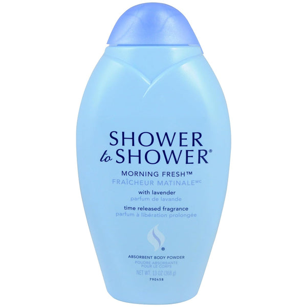Shower to Shower Morning Fresh Body Powder with Lavender for Men & Women, Talc Free, Sweat Absorbing, Prevents Chafing & Odor, Deodorizing All Over Body Powder for Long Lasting Freshness, 13 OZ