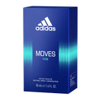 Adidas Moves Him Body Fragrance 2.5 fl oz (Pack of 1) , Notes of Green Apple, Cedarwood, Musk, Men's Fragrance, Long Lasting, Sporty Fragrance, Travel Size