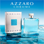 Azzaro Chrome Eau de Toilette - Fresh Aquatic Mens Cologne - Citrus, Woody, Musky Fragrance -Fresh Notes of Bergamot - Everyday Wear - Classic Summer Beach Scent - Luxury Perfumes for Men